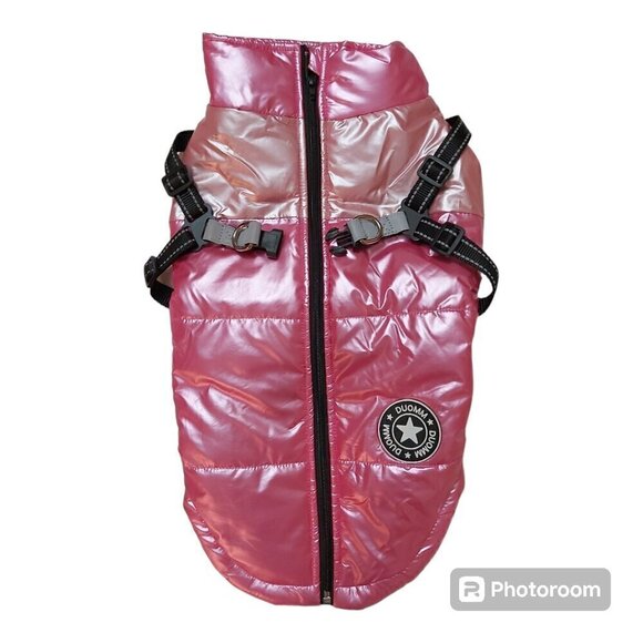 Pink Reflective Dog Vest with Harness - Picture 2 of 8